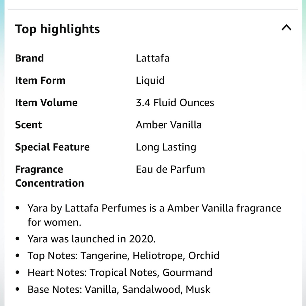 Lattafa Yara - Amber Vanilla Perfume 3.4 fl oz - Picture 4 of 4
